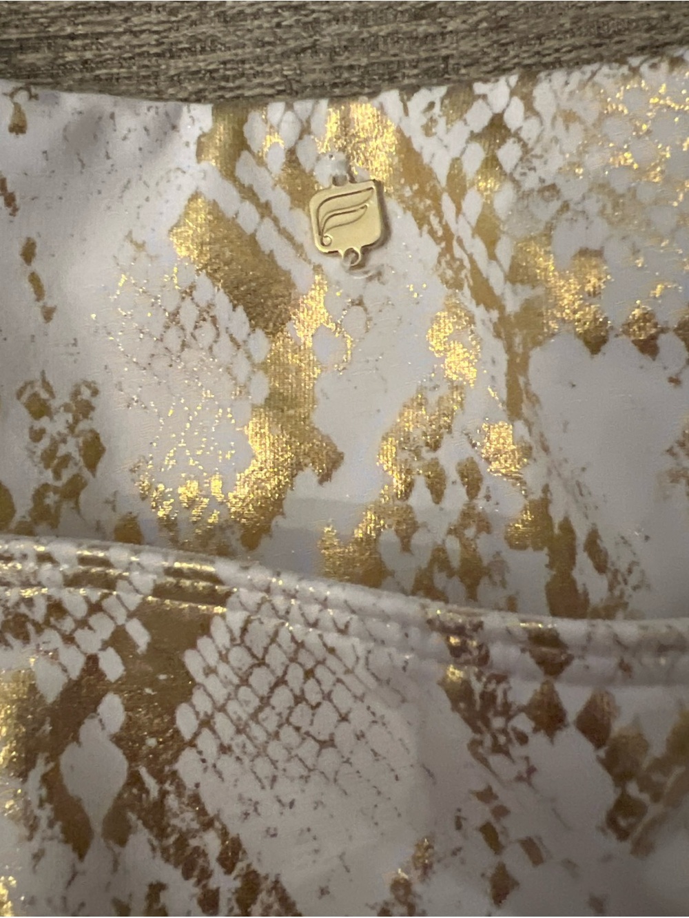 Fabletics Size X Large Sports Bra On The Go Midi Copper Foil Snake #1294 - Picture 5 of 5